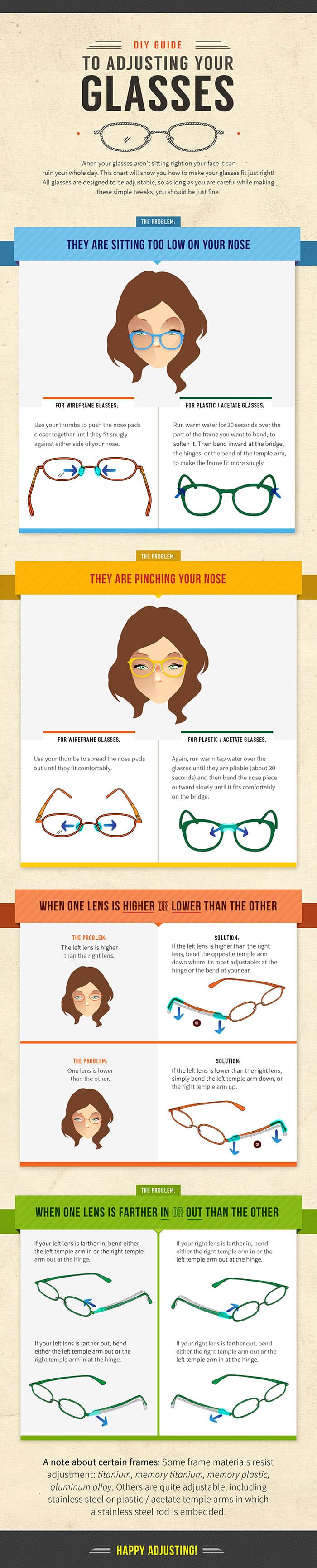 How to adjust your glasses? - Infographic