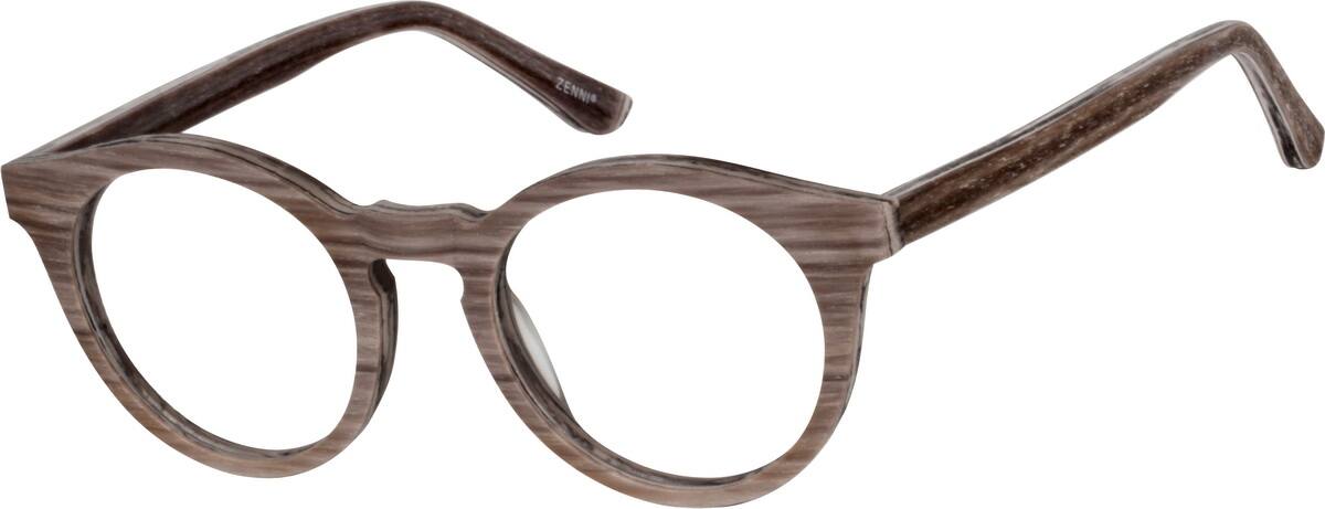 Brown Round Acetate Eyeglasses 100015 Women Full Rim Acetate/Plastic Eyeglasses #100015