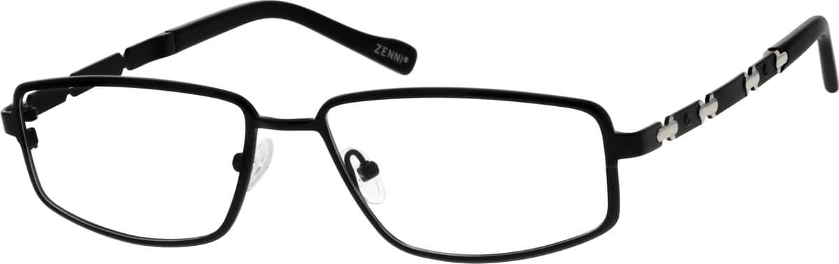 Black Rectangle Titanium Eyeglasses 132921 Men Full Rim Titanium Eyeglasses #132921