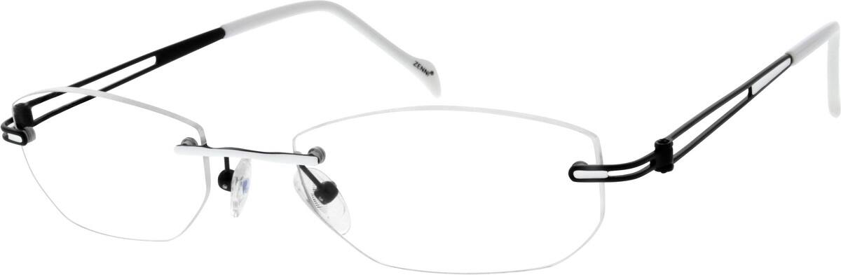 White 1334 Rimless Titanium Frame White 1334 Rimless Titanium Frame