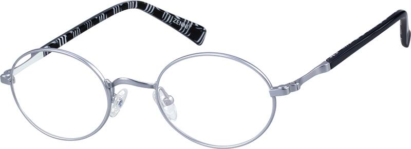 Silver Oval Titanium Eyeglasses 135411 Women Full Rim Titanium Eyeglasses #135411