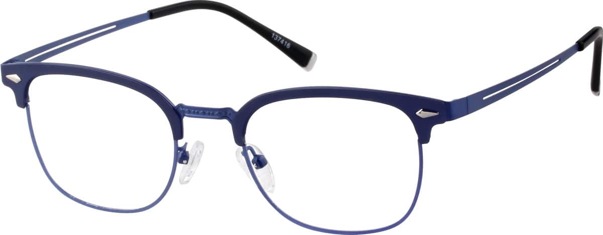 Blue Browline Glasses 1374 Zenni Optical Eyeglasses