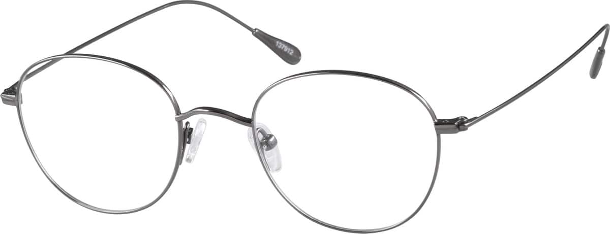 Gray Titanium Round Glasses #1379 Zenni Optical Eyeglasses