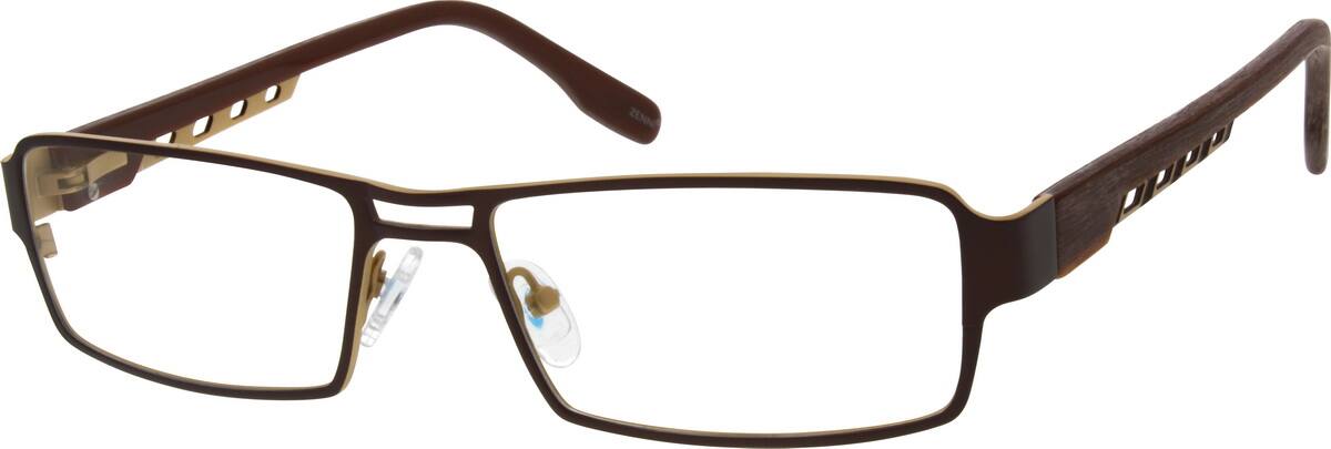 Brown Stainless Steel Full Rim Frame With Acetate Temples And Spring Hinges 1471 Zenni 