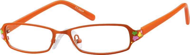 Orange Children's Stainless Steel and Acetate Full-Rim Frame with Spring Hinges 148522 Girl Full Rim Mixed Materials Eyeglasses #148522