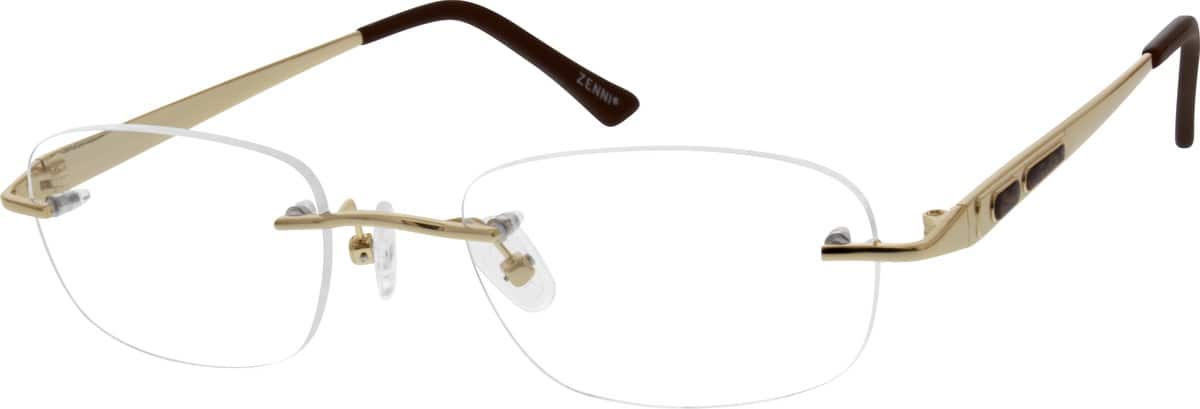 Gold Rimless Metal Alloy Frame Men Rimless Metal Eyeglasses #150414