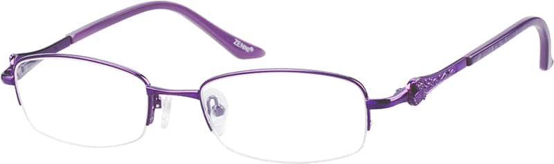 Purple Metal Alloy Stainless Steel Half Rim Frame With Spring Hinges 1510 Zenni Optical 7487