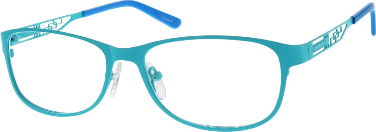 Blue Oval Eyeglasses 161116 Women Full Rim Stainless Steel Eyeglasses #161116
