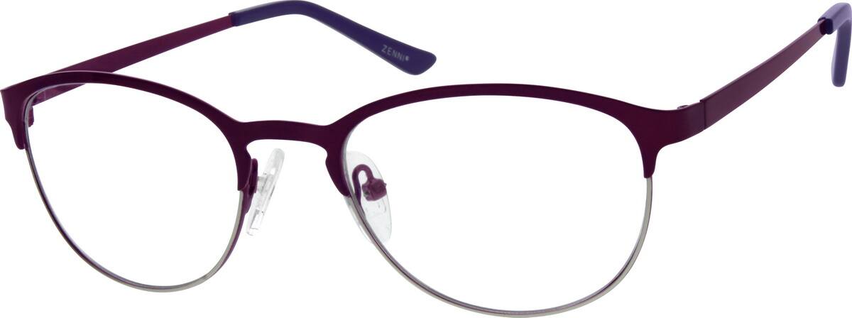 Purple Oval Eyeglasses 161317 Women Full Rim Stainless Steel Eyeglasses #161317