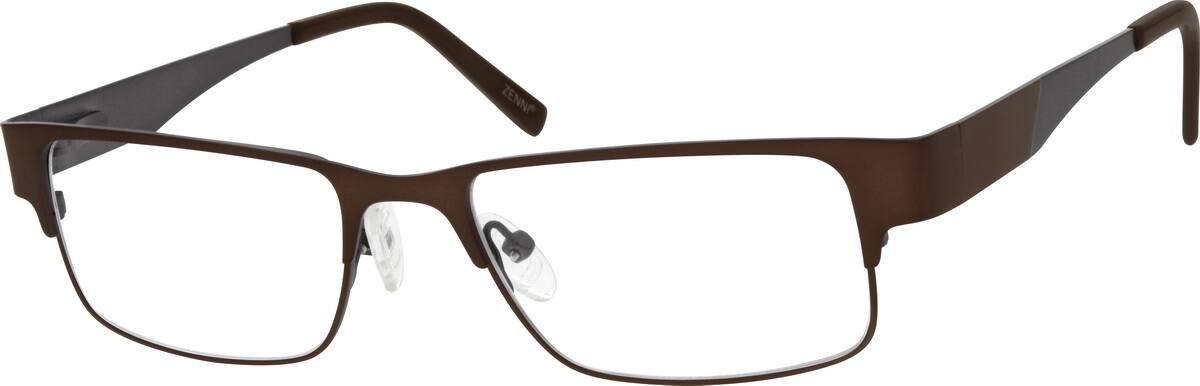 Brown Stainless Steel Full-Rim Frame with Spring Hinges 163415 Men Full Rim Stainless Steel Eyeglasses #163415