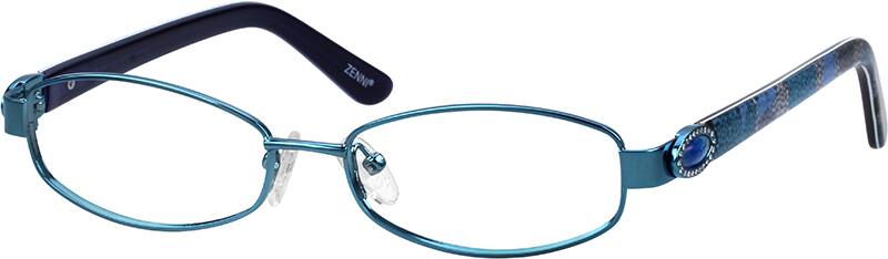 Blue Oval Eyeglasses 164616 Women Full Rim Stainless Steel Eyeglasses #164616