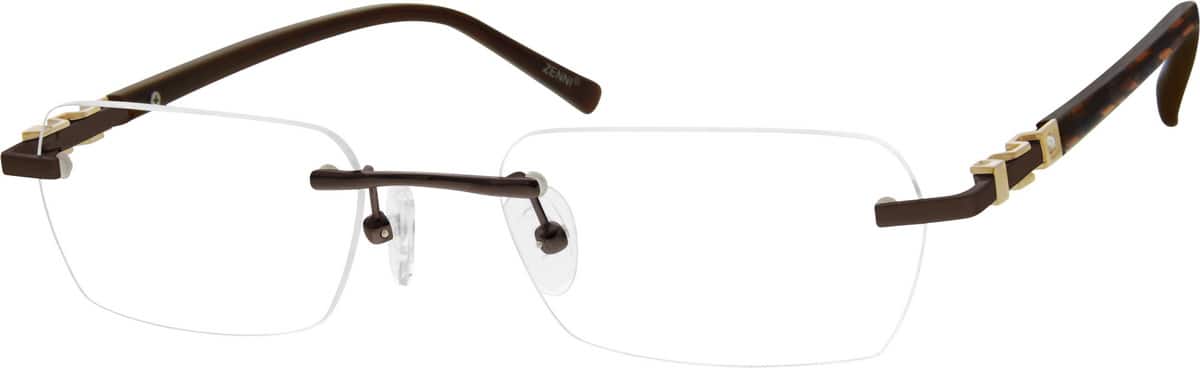 Brown 1647 Rimless Stainless Steel Frame Brown 1647 Rimless Stainless Steel Frame