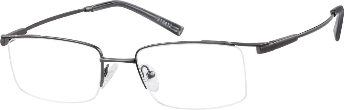 Gray Bendable Memory Titanium Half Rim Frame With Spring Hinges 2134 Zenni Optical Eyeglasses 5176