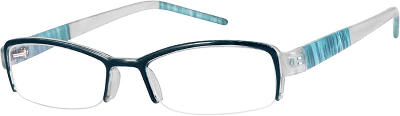 Blue Plastic Half-Rim Frame (Same Appearance as Frame #9225) 222516 Women Half Rim Acetate/Plastic Eyeglasses #222516
