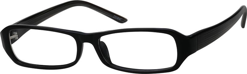 Black Low-Slung Rectangular Eyeglasses 225121 Unisex Full Rim Acetate/Plastic Eyeglasses #225121