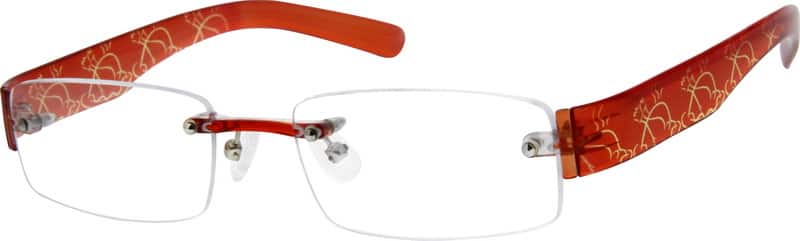 Red Rimless Plastic Frame #2468 Zenni Optical Eyeglasses