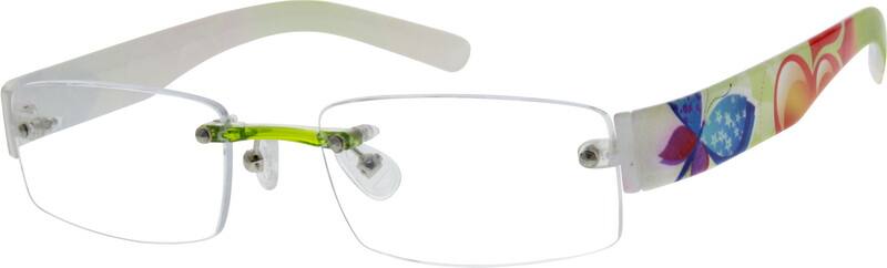 Green Rimless Plastic Frame #2494 Zenni Optical Eyeglasses