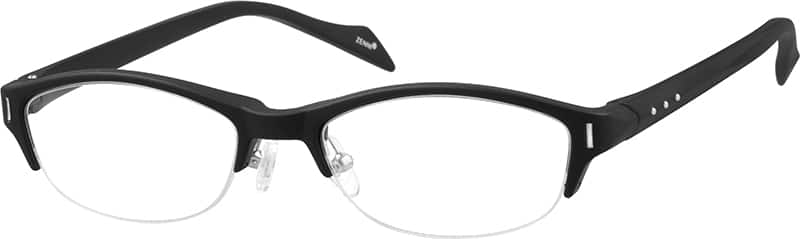 Black Plastic Half Rim Frame Same Appearance As Frame 9502 2502 Zenni Optical Eyeglasses 3354