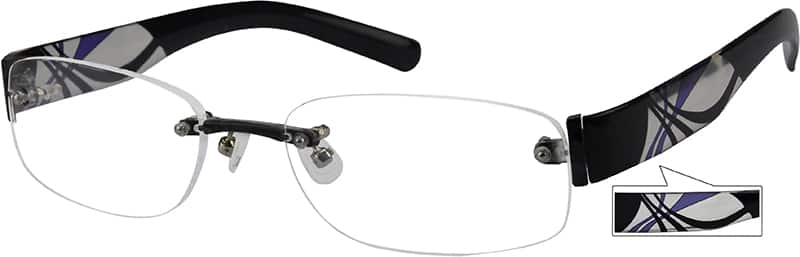 Black Rimless Plastic Frame #2513 Zenni Optical Eyeglasses
