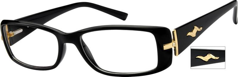 Black Plastic Full-Rim Frame with spring hinges 256621 Women Full Rim Acetate/Plastic Eyeglasses #256621