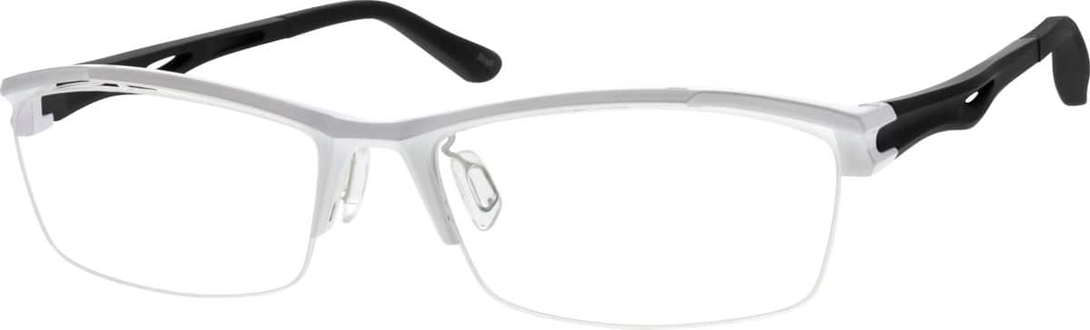 White Plastic Half-Rim Frame 262130 Men Half Rim Acetate/Plastic Eyeglasses #262130