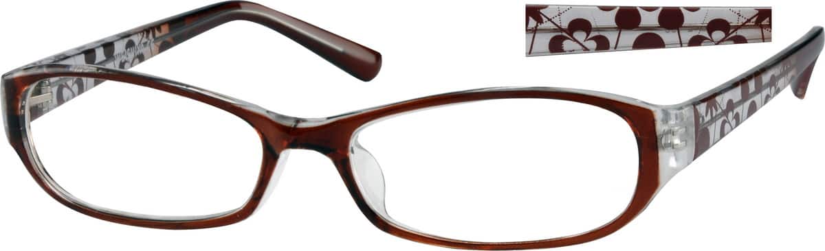 Brown Plastic Full-Rim Frame 268715 Women Full Rim Acetate/Plastic Eyeglasses #268715