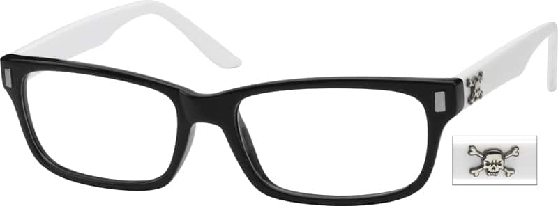 White Plastic Full-Rim Frame 269830 Unisex Full Rim Acetate/Plastic Eyeglasses #269830