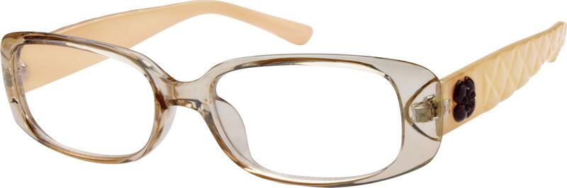 Cream Stylish Plastic Full-Rim Frame with Designed on Temples 278822 Women Full Rim Acetate/Plastic Eyeglasses #278822