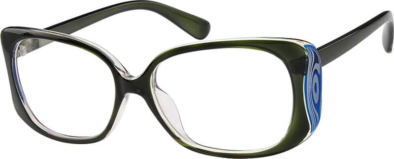 Green Plastic Full-Rim Frame 279924 Women Full Rim Acetate/Plastic Eyeglasses #279924