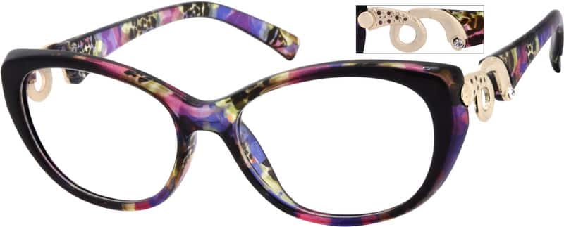 Purple Plastic Full-Rim Frame 283027 Women Full Rim Acetate/Plastic Eyeglasses #283027
