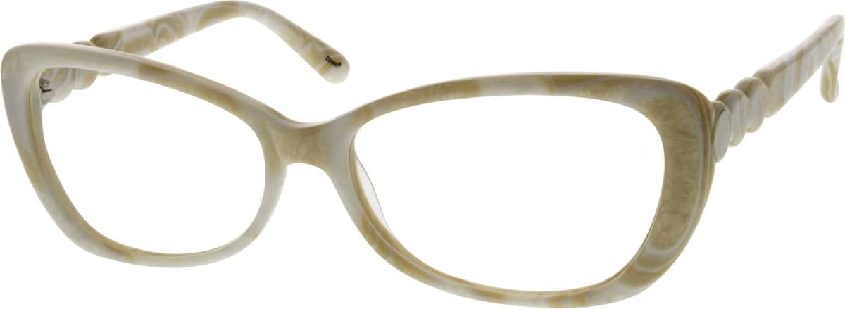 Cream Acetate Full-Rim Frame 302842 Women Full Rim Acetate/Plastic Eyeglasses #302842