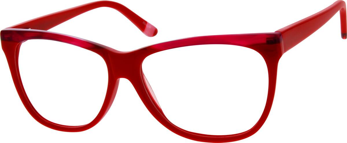 Red Plastic Full-Rim Frame with Spring Hinges 303318 Women Full Rim Acetate/Plastic Eyeglasses #303318