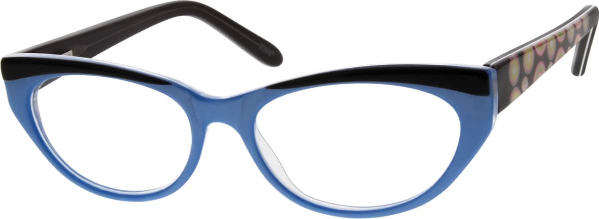 Blue Children's Flexible Acetate Frame With Spring Hinges 303416 Girl Full Rim Acetate/Plastic Eyeglasses #303416