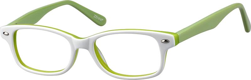 White Children's Acetate Full-Rim Frame with Spring Hinges 304330 Boy Full Rim Acetate/Plastic Eyeglasses #304330