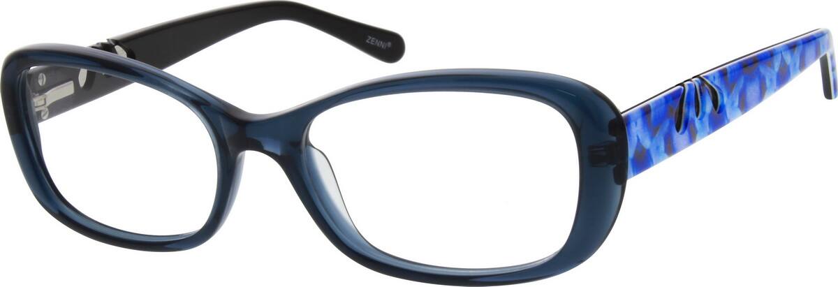 Blue Acetate Full-Rim Frame With Spring Hinges 305316 Women Full Rim Acetate/Plastic Eyeglasses #305316