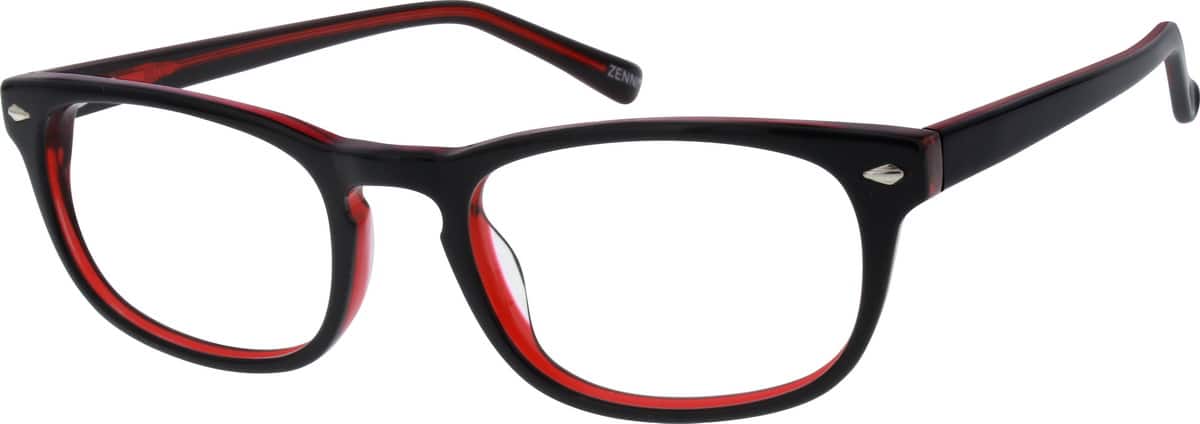 Red Acetate Full-rim Frame With Spring Hinges 307218 Unisex Full Rim Acetate/Plastic Eyeglasses #307218