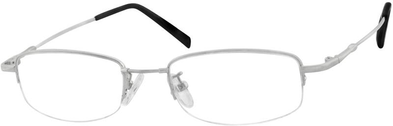 Silver Bendable Memory Titanium Half Rim Frame 3144 Zenni Optical Eyeglasses 3250