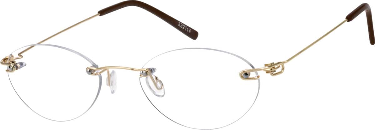 Gold Stainless Steel Rimless Frame 3221 Zenni Optical Eyeglasses