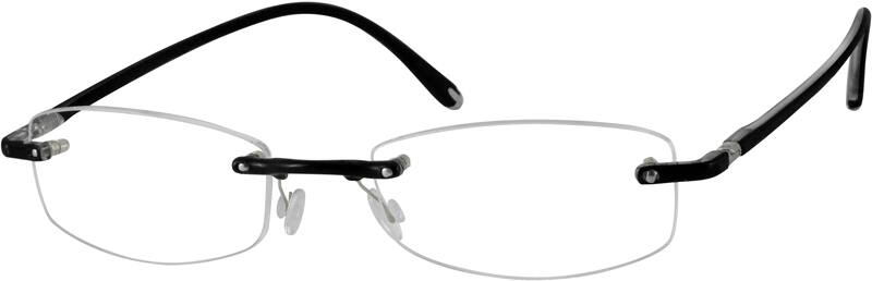 Black Rimless Bendable (Memory) Plastic #3410 Zenni ...