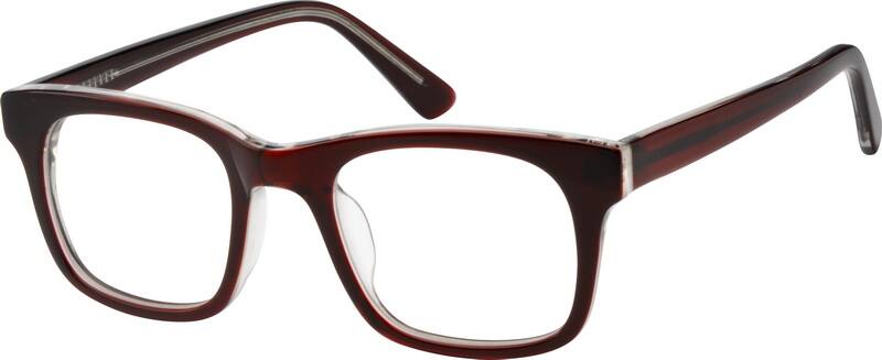 Red Classic Horn-Rim Square Eyeglasses 366615 Unisex Full Rim Acetate/Plastic Eyeglasses #366615