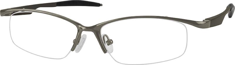 Gray Aluminum Alloy Half-Rim Frame With Spring Hinge 367312 Men Half Rim Aluminum Alloy Eyeglasses #367312