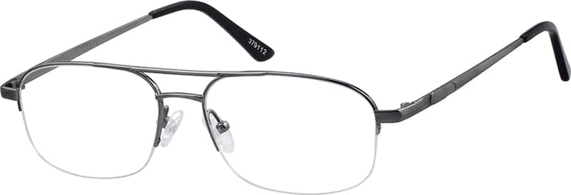 Gray Pure Titanium Half Rim Frame 3791 Zenni Optical Eyeglasses 8831