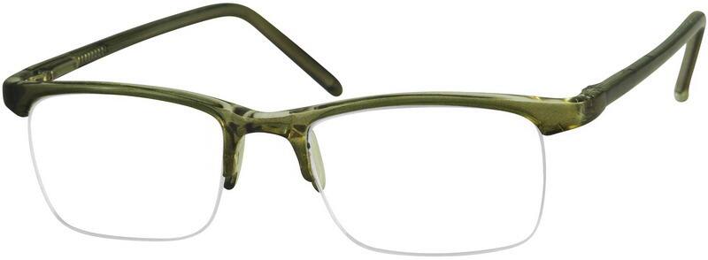 Green Half-rim Plastic Frame With Spring Hinge. #3875 ...