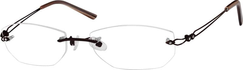 Brown Rimless Stainless Steel Frame 3990 Zenni Optical Eyeglasses 