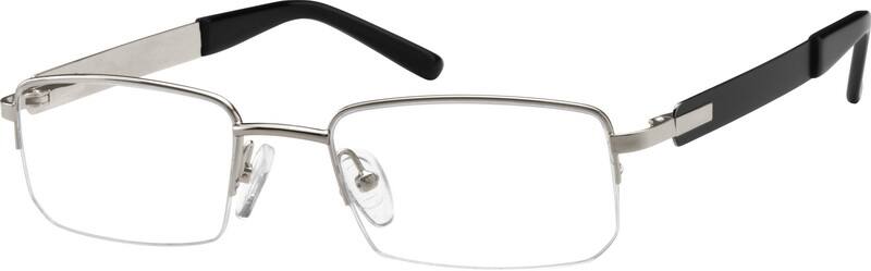 Silver Metal Alloy / Stainless Steel Half-Rim Frame with Spring Hinges 404311 Men Half Rim Stainless Steel Eyeglasses #404311