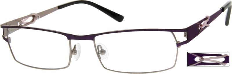 Purple Stainless Steel Full Rim Frame 409417 Women Full Rim Stainless Steel Eyeglasses #409417