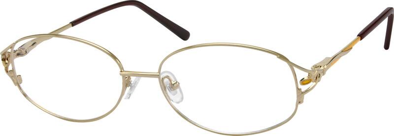 Gold Metal Alloy / Stainless Steel Full-Rim Frame with Spring Hinges 413614 Women Full Rim Metal Eyeglasses #413614