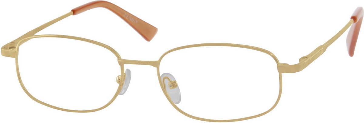 Gold Metal Alloy Full-Rim Frame with Spring Hinges 416214 Men Full Rim Metal Eyeglasses #416214