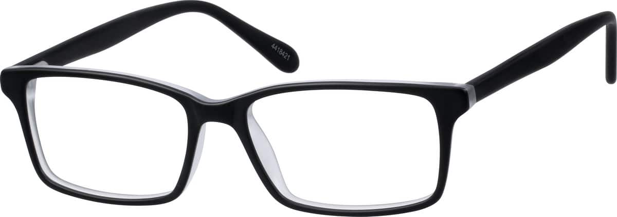 Zenni Black Thin Acetate Rectangle Eyeglasses