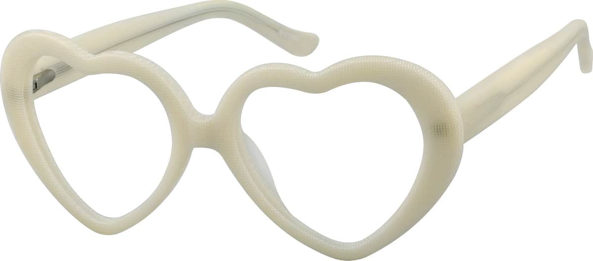 Cream Retro HeartShaped Eyeglasses 44212 Zenni Optical Eyeglasses